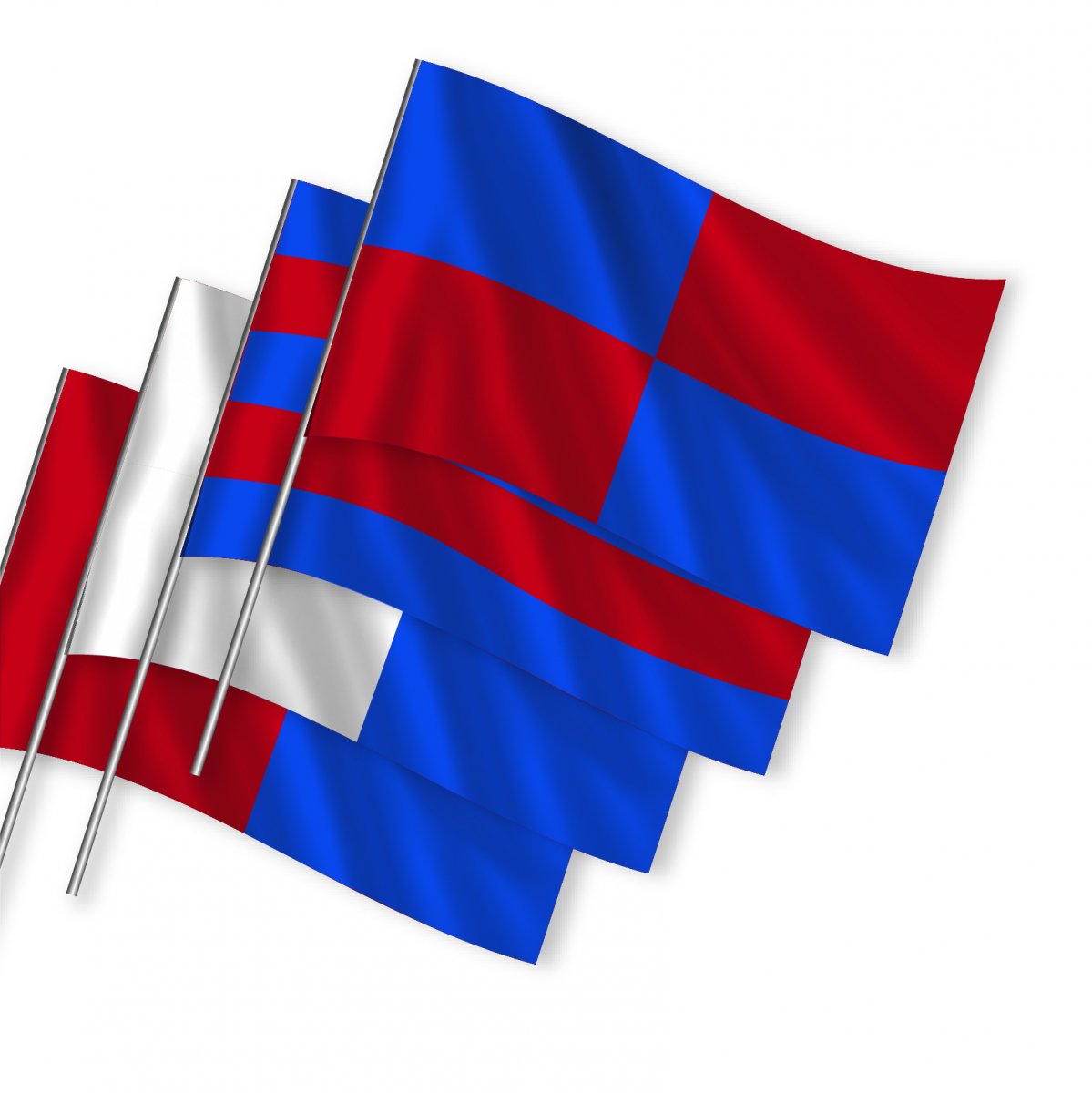 Swivel flags according to pattern