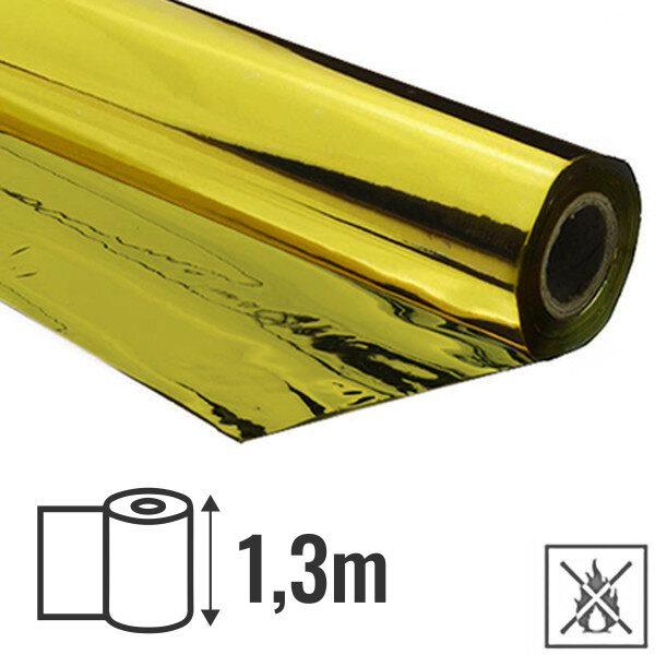 Metallic Folie Premium schwer entflammbar 1,5x30m - Gold