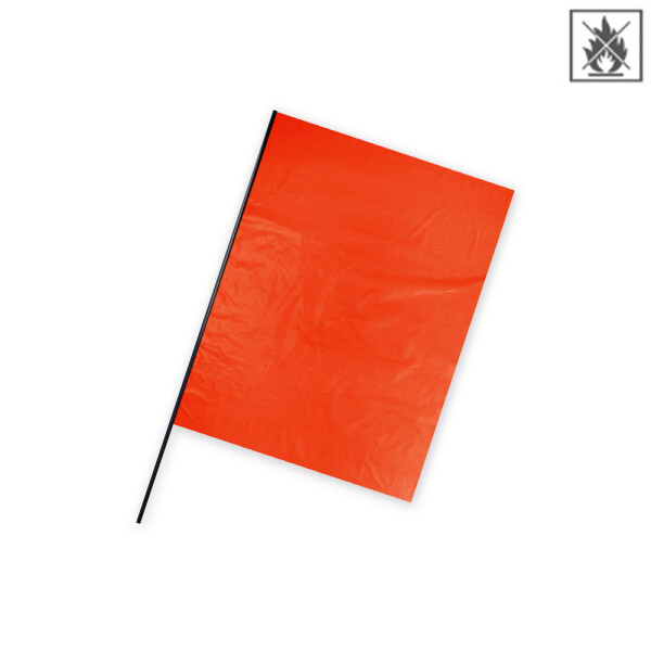 Folienfahnen schwer entflammbar 50x75cm Hochformat - Orange