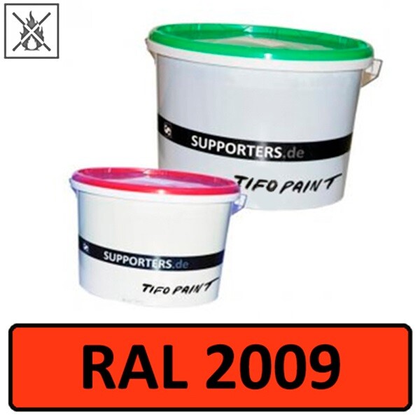 Baumwollstoff Farbe Verkehrsorange RAL2009 - schwer entflammbar