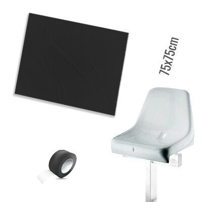 Plastic film seat cover 75x75cm - black
