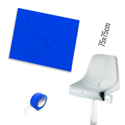 Plastic film seat cover 75x75cm - blue
