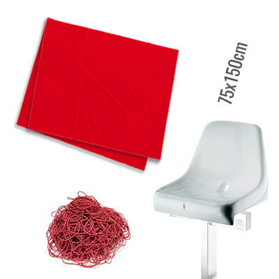 Plastic film seat cover double 75x150cm - red