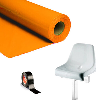 Plastic film seat covering roll 0,75x200m - orange