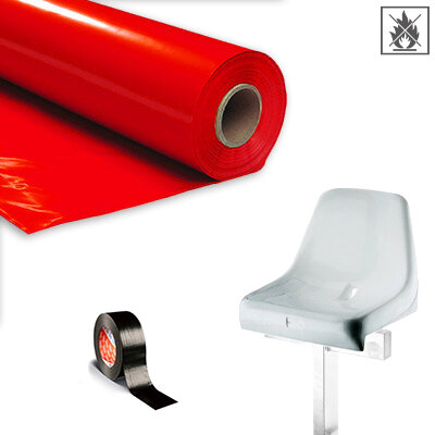 Plastic film seat covering roll flame retardant 0,75x200m...