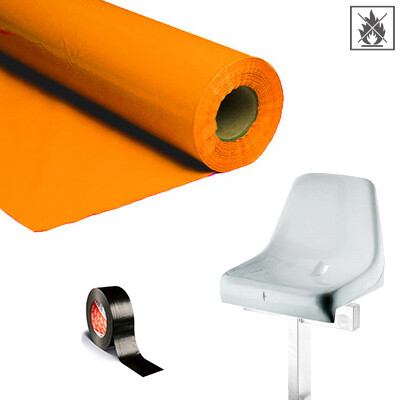 Plastic film seat covering roll flame retardant 0,75x200m...